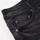 Amiri Jeans Casual Hip Hop Wash Splash-Ink Painted Slim Jeans Casual Fashionable 8806