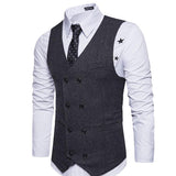 Tuxedo Vests Men Suit Vest Men's Autumn and Winter Double Breasted Waistcoat Men's Suit British Waistcoat