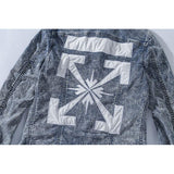 Arrow Denim Jacket Jean Coat OFF OW WHITE Denim Shirt Unisex Denim Jacket Coat Owt