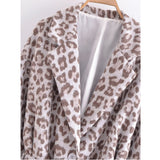 Women Dalmatian Coat Wool Leopard Print Women's Coat