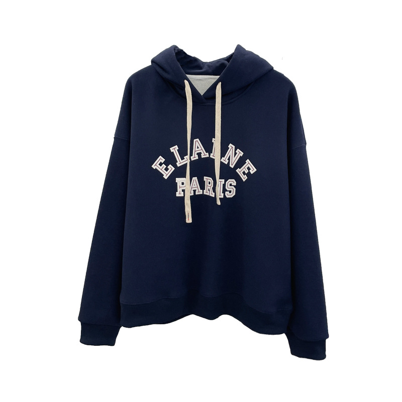 Diana Harvard Sweatshirt Fleece-Lined Three-Dimensional Letter Coat