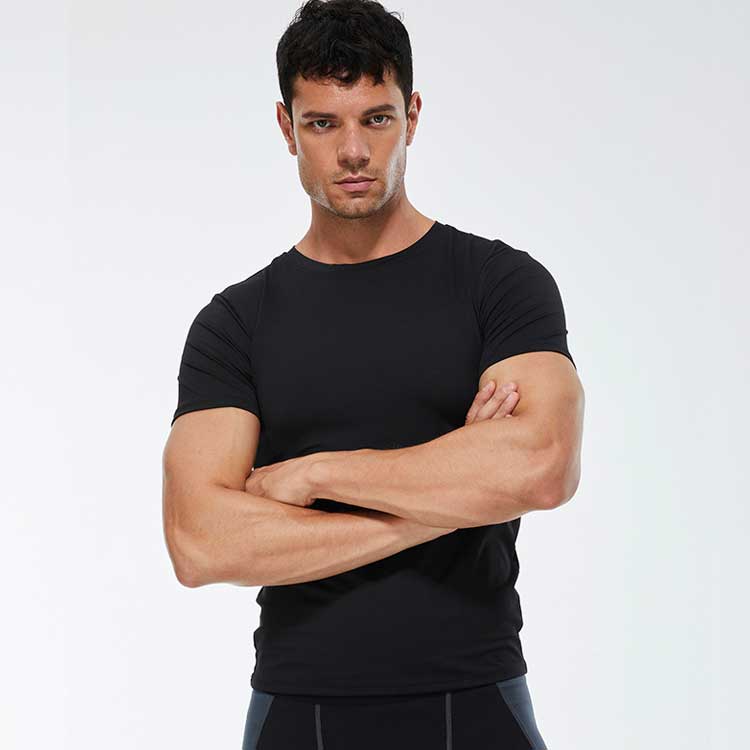 Moisture Wicking Shirts Men's Fitness Sports Running Tight Clothes T-shirt Stretch Quick Drying Clothes Short-Sleeved Shirt