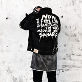 Spray Painted Jacket Spring and Autumn Blue Men's and Women's Coats Denim Jacket