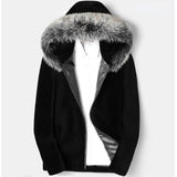 Beaver Coat Men Marten Overcoats Men's Hooded Jacket