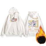 Tom And Jerry Hoodie Spring Fleece-Lined Loose Hooded Top