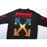 Off White Sweater Ow Knitted Color Arrow Unisex Couple Sweater Plus Size Casual Owt