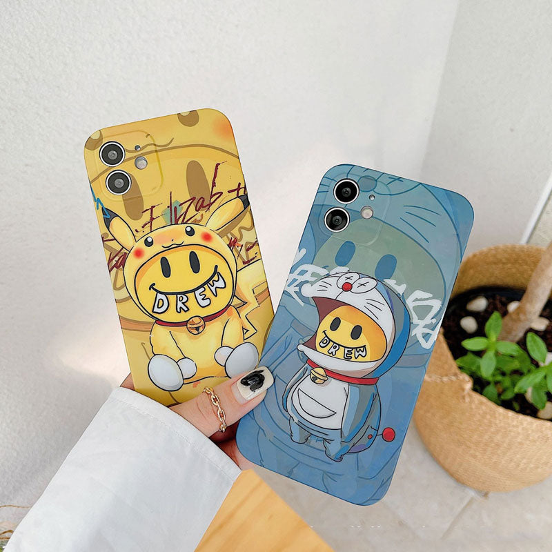 justin b drew phone case Doraemon Drew Iphone12pro Max Mobile Phone Case 8P Apple 11 Pikachu Xsmax