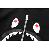 Shark Print Sweatshirts Zipper round-Neck Pullover Autumn and Winter Male and Female Couples Wear Base