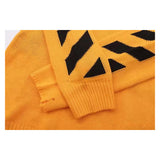 Off White Winter Sweaters Autumn and Winter Banma Line Arrow Loose Long Sleeve Knitted Men's and Women's round Neck Sweater