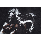 Present Hoodie Horse Print Distressed Retro Hooded Sweatshirt