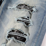 Amiri Jeans Casual Hip Hop Wash Splash-Ink Painted Slim Jeans Casual Fashionable 6561
