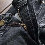 J Shaped Jeans Men's Stretch Fashion Pleated Slim Straight