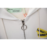 Off White Zipper Hoodie Autumn and Winter Zipper Hooded Jacket Sweater