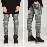 J Shaped Jeans New Men's Jeans 3D Cutting Slim Elastic Skinny Pants Motorcycle