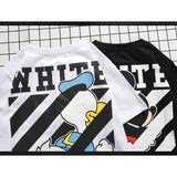 Cartoon Mickey Men and Women Short Sleeve Couple Cotton Tshirt Owt Ow Donald Duck Loose Twill