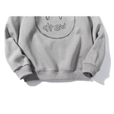 Justin Bieber Drew House High Street Wind Dhouse Graffiti Smiley Face FleeceLined Crew Neck Sweater Men's and Women's Tops