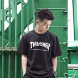 Thrasher T Shirt Thrasher Dollar Bill Flame Loose Short Sleeve Fall Winter Couples Women