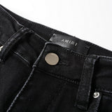 Amiri Jeans Casual Hip Hop Wash Splash-Ink Painted Slim Jeans Casual Fashionable