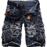 Tactics Style Men Short Tooling Multi-Pocket Loose Cargo Shorts Leopard Camouflage Tooling