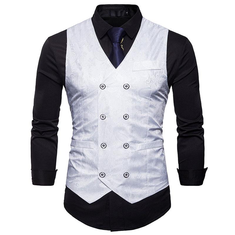Mens Dress Vests Men's Vest Casual Jacket Business Waistcoat Fashion Men's Casual Printing