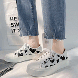 Cow Print Hey Dude Shoes Canvas Shoes Women's Spring and Autumn Thick Bottom Breathable Sneakers Cows Pattern White Shoes