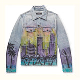 Spray Painted Jacket Coconut Ripped Denim Jacket Coat for Men and Women
