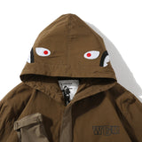 BAPE Varsity Jacket Shark Kaki Brown Jacket Trench Coat Coat