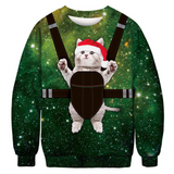 Black Christmas Sweater Vertical Stripes 3D Printed Sweater