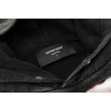 Present Hoodie Rapper Portrait Letter Print Hoodie Vintage Distressed