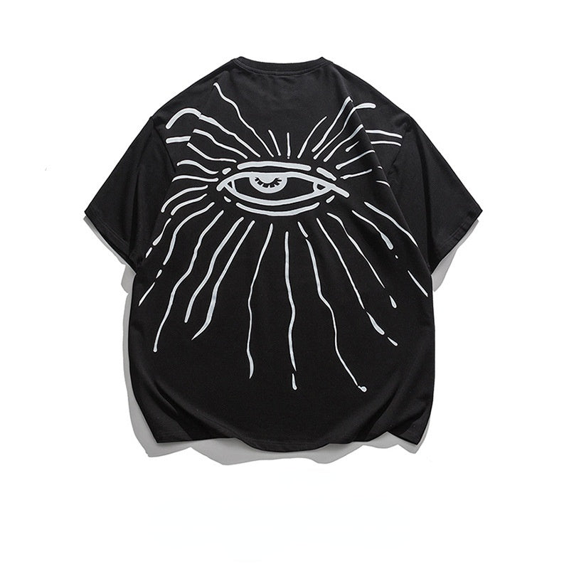 2022 Summer Man Outfits Printed Loose Short Sleeve