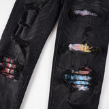 Amiri Jeans Casual Hip Hop Wash Splash-Ink Painted Slim Jeans Casual Fashionable 8638