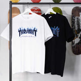 Thrasher T Shirt Flame Print T-shirt Heavy Cotton Loose