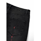 J Shaped Jeans Men's Jeans New Skinny Ripped Leg Opening Zipper