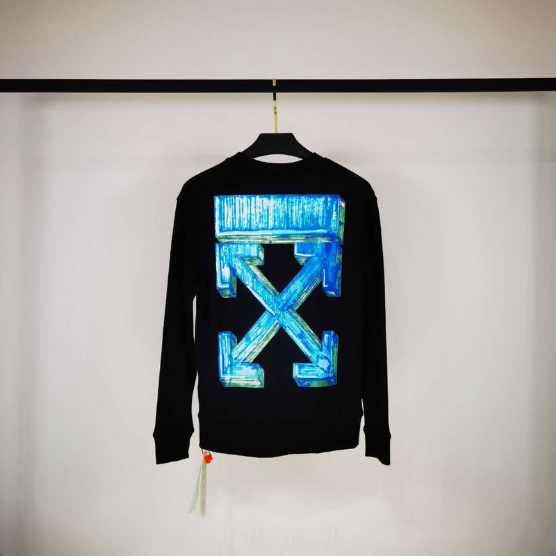 Off White Sweatshirts Long Sleeve round Neck Neck Sweater