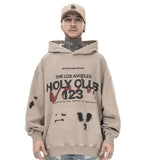 Rrr123 Hoodie Hip Hop Retro Distressed Casual Loose-Fitting Hoodie Sweatshirt
