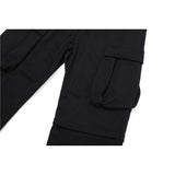 Men's Solid Color Multi-Pocket Cargo Pants Men's plus Size Retro Sports Drawstring Ankle-Tied Track Sweatpants Loose Street Straight Pants Men Pants