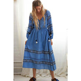 Women Dresses Flower Embroidered Hollow Dress