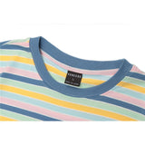 Men's T Shirt Summer Casual Tops Short Sleeve Striped T-shirt Men's round Neck Half Sleeve Boyfriend Harajuku Style Street Fashion Loose Half Sleeve