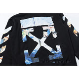 Off White Zipper Hoodie Ow Oil Painting Arrow Retro Hooded Sweater Casual Loose Zip