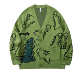 Dinosaur Sweaters Knitted Sweater Men's and Women's Oversize Breasted Cardigan