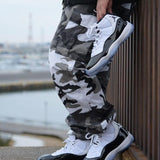 Hip Hop Camoufiage Print Savage Orange Camo Cargo Pants Spring and Autumn Workwear Camouflage Long Pants Loose Hip Hop plus Size