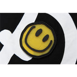 Men's T Shirt Summer Casual Tops Smiley Face Letter Print Short-Sleeve T-shirt Men's Half Sleeve Trendy Loose Half Sleeve