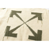 Off White Winter Fleece Sweatshirts Autumn and Winter Knitted Sweater for Men and Women