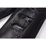Amiri Jeans Casual Hip Hop Wash Splash-Ink Painted Slim Jeans Casual Fashionable 859