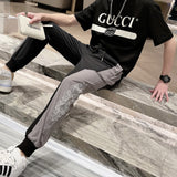 CHH Chrome Heart CHH Spring/Summer Stitching Casual Trousers for Men and Women Ankle Banded Pants