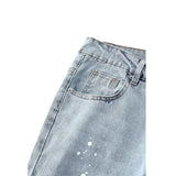J Shaped Jeans Men's Jeans New Skinny Ripped Leg Opening Zipper