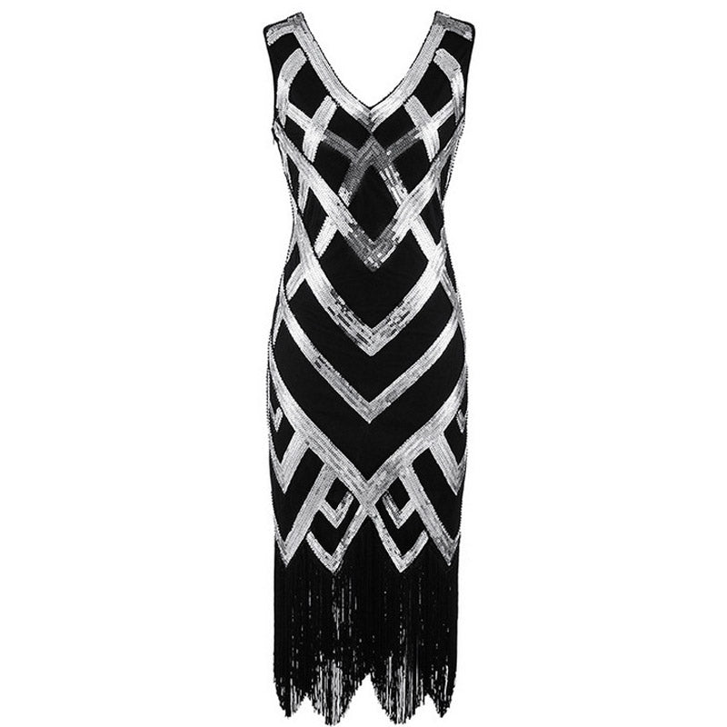 The Great Gatsby Daisy Dress Sequins Tassel Banquet Dress
