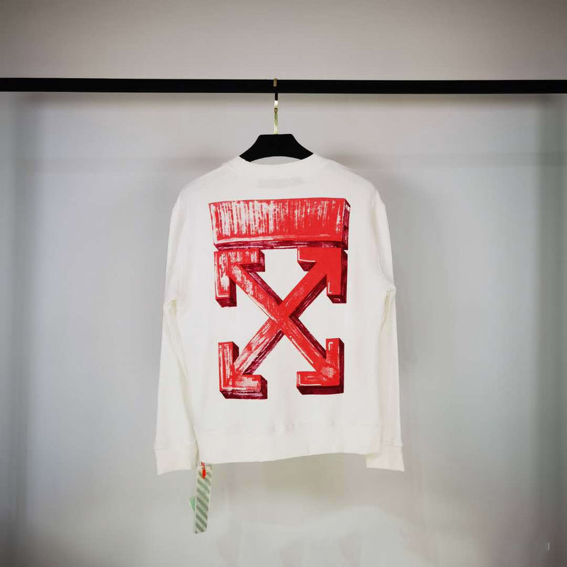 Off White Sweatshirts Long Sleeve round Neck Neck Sweater