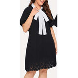 Women Plus Size Midi Dresses Short Sleeve Dress