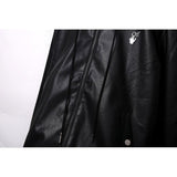 Fog Hoodie Ow off Logo Hooded Leather Jacket Coat Men's Casual High Street Fear Of God